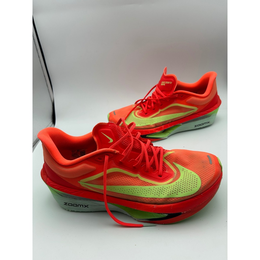 Nike Zoom Fly Orange Neon Green ZoomX Flyplate Running Shoes Mens size 12.5